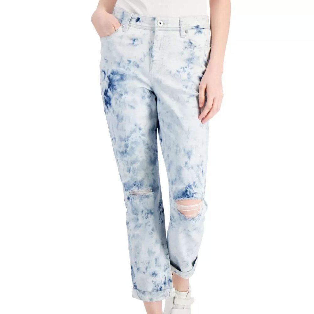 Style & Co Distressed Girlfriend Jeans - 6